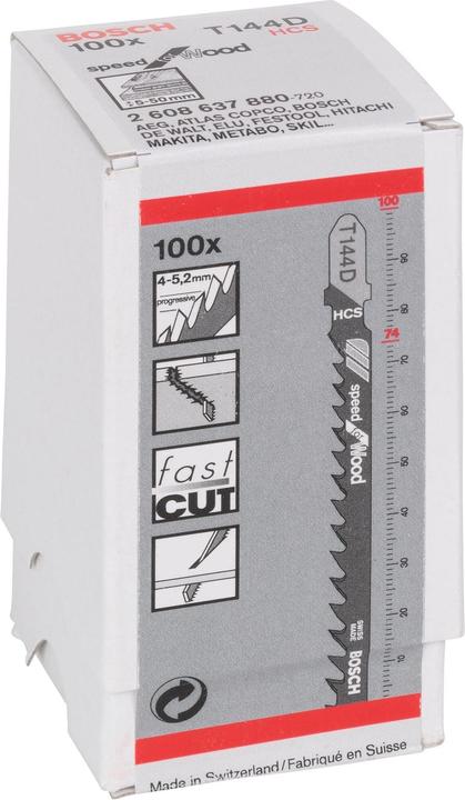Actual product image Bosch Professional Zubehör Jigsaw blade T 144 D Speed for Wood, 100-pack
