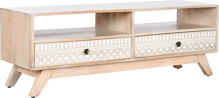 Actual product image DKD Home Decor TV furniture White Natural Mango wood 130 x 40 x 45 cm (130 x 40 x 45 cm)