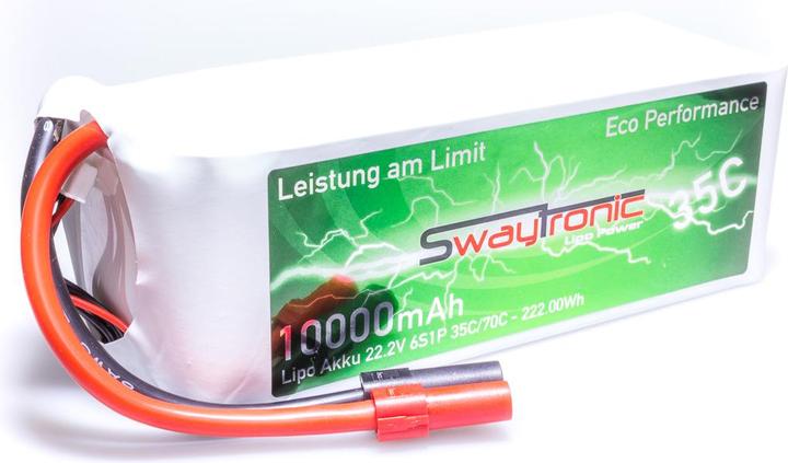 Actual product image Swaytronic LiPo 6S 22.2V 10'000mAh 35C/70C XT150 (22.20 V, 10000 mAh)