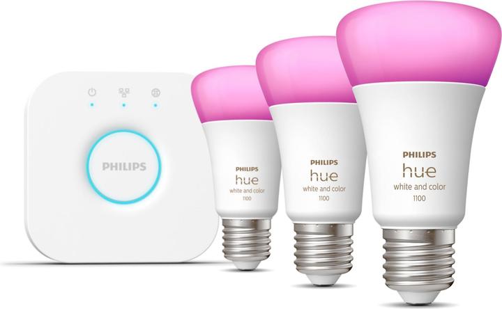 Philips Hue Starter-Kit (E27, 9 W, 1055 lm, 3 x, F)
