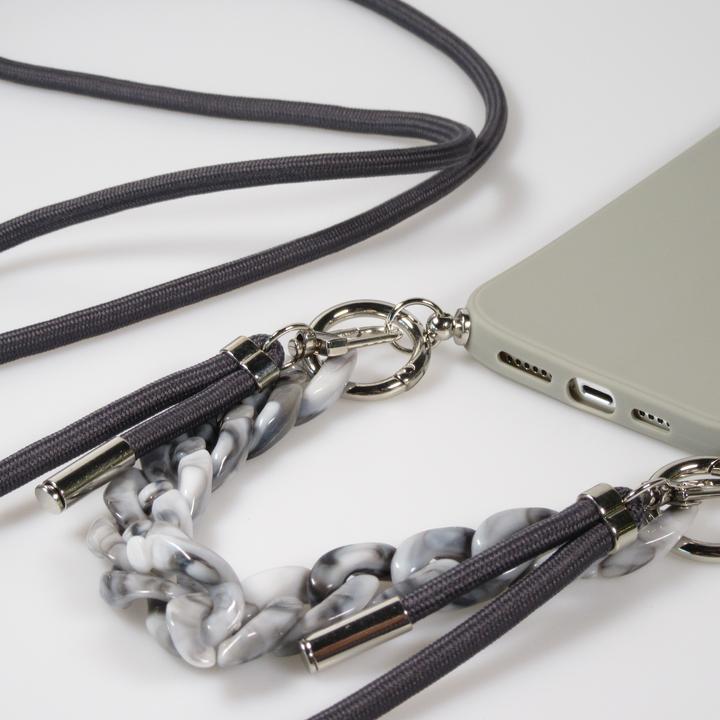 Actual product image PhoneLook Sleeve Silicone Gel with Cape Rope & Decoration Stone Chain Light Grey (Apple iPhone 13 Pro Max)