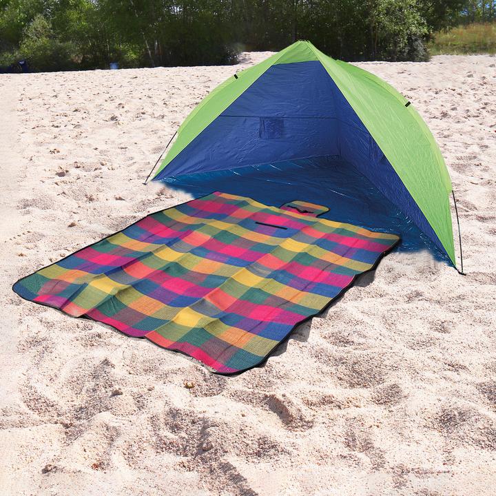 Produktbild Idena 40000 - Strandmuschel UV Schutz 60+, ca. 2,4 x 1,25 x 1,25 m, leicht und kompakt für den Trans (Strandzelt + Strandmuschel)