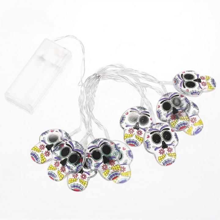 Produktbild Cover-Discount Halloween Lichterkette LED Totenköpfe (1.50 m)