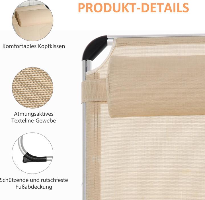 Produktbild Outsunny Gartenliege 5-stufig verstellbar (80 cm)