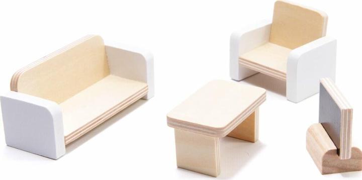 Image du produit Ikonka MDF Maison de poupées en bois + meubles 78cm noir LED
