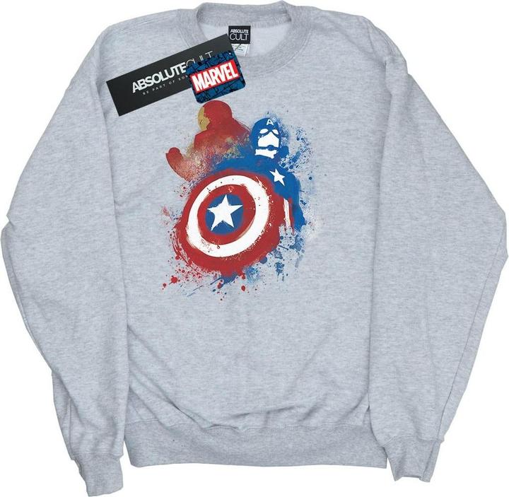 Image du produit - Sweat CAPTAIN AMERICA CIVIL WAR PAINTED VS IRON MAN - Garçon (140, 146)