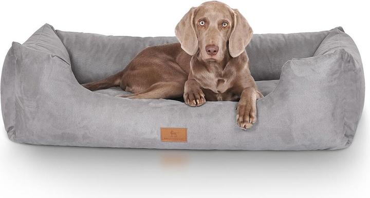 Produktbild Knuffelwuff Hunde-Bett Dreamline Velour XL, 105 x 75 cm, Grau (Hund)