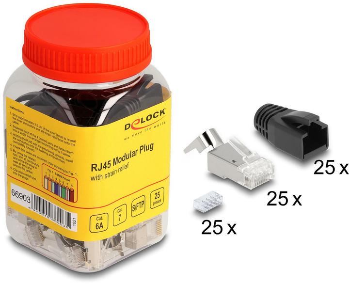 Actual product image Delock Network cable (S/FTP, CAT6a, 0.02 m)