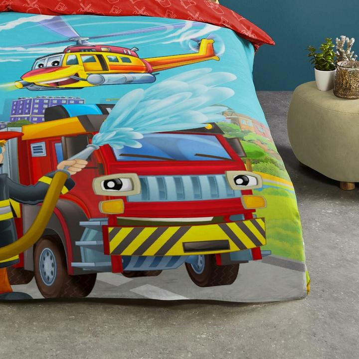 Produktbild Traumschlaf Feuerwehr (Bettwäsche Set, 135x200 cm + 80x80 cm)