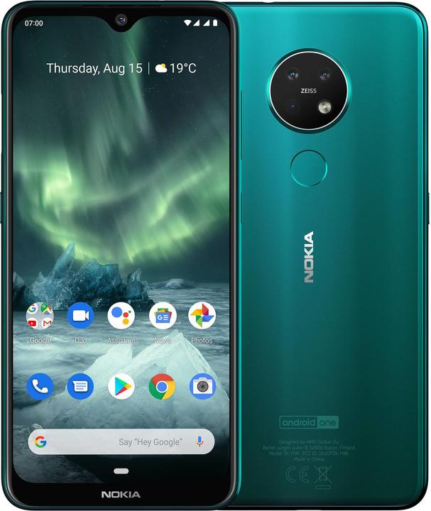Nokia 7.2 (64 GB, Cyan Green, 6.30", Dual SIM + SD, 48 Mpx, 4G)