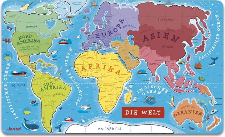 Produktbild Janod Magnetische Landkarte "Die Welt" (92 Teile)