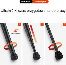 Actual product image Fotopro X Aircross 3 Carbon Tripod Oranje (Plastic)