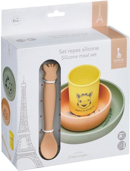 Actual product image Sophie la girafe Children's tableware set silicone 4-piece