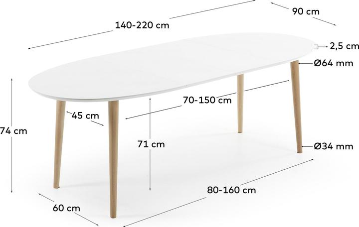 Actual product image Kave Home Oakland (90 x 140 x 74 cm)