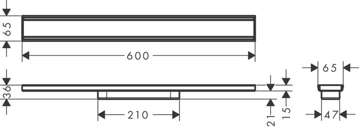Actual product image hansgrohe HG RainDrain Original prefabricated shower channel set 600mm (600 mm)