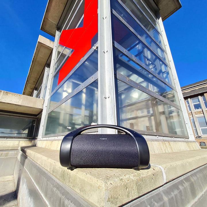 Actual product image Nedis Bluetooth® Party Boombox 6 hrs 2.0 50 W Media Playback: AUX/USB IPX5 Linkable Carrying Handle (6 h, Rechargeable battery operated)
