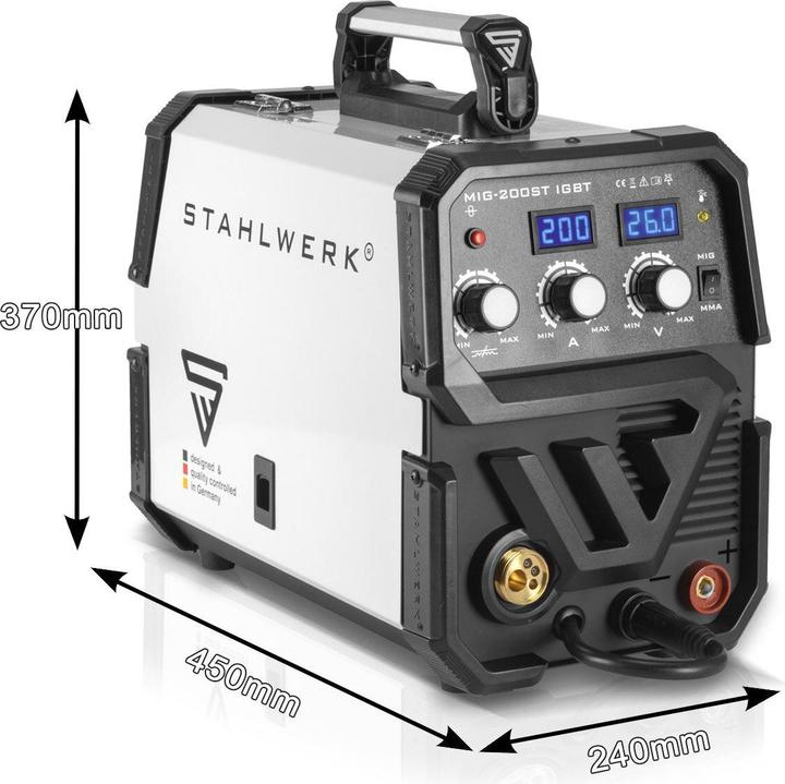 Image du produit Stahlwerk Machine à souder MIG MAG 200 ST IGBT gaz de protection avec 200 ampères MMA E-Hand