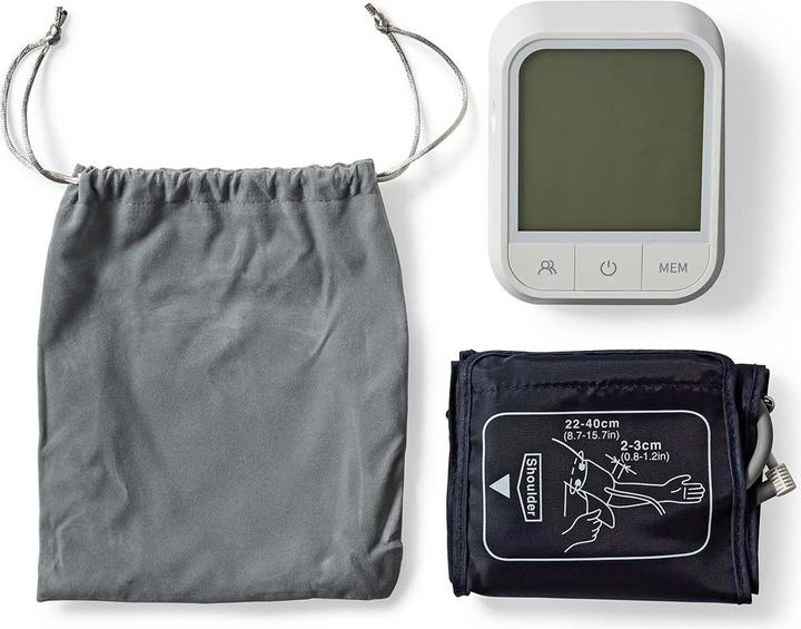 Produktbild Nedis SmartLife Blutdruckmessgerät | Arm | Bluetooth | LCD-Anzeige | 22 - 42 cm | Anzeige des Stillh (Blutdruckmessgerät Oberarm)