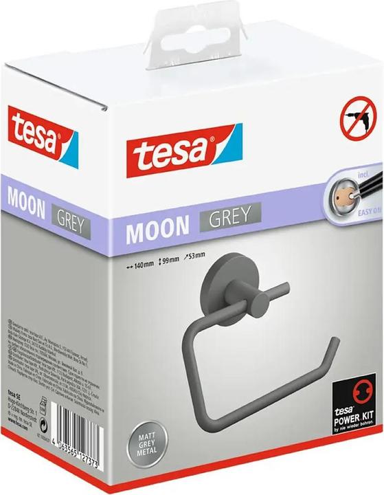 Produktbild tesa MOON GREY Toilettenrollenhalter inkl. Klebelösung ohne Bohren