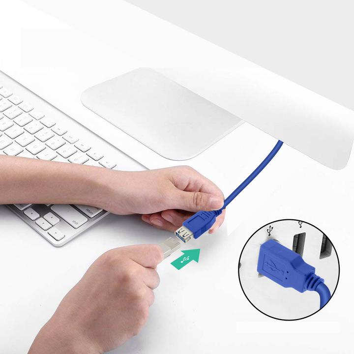 Produktbild LinQ USB 3.0 männlich/ USB 3.0 weiblich Verlängerungskabel, 3m, by – Blau (0.30 m, USB 3.0)