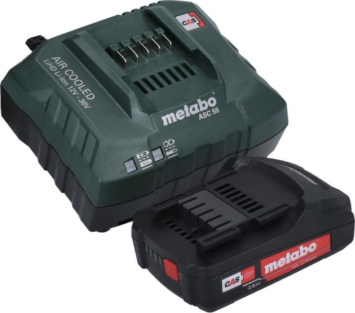 Image du produit Metabo Basic Set 1x batterie Li-Power 18 V 2,0 Ah CAS Li-Ion ( 625596000 ) + chargeur ASC 55 (18 V)