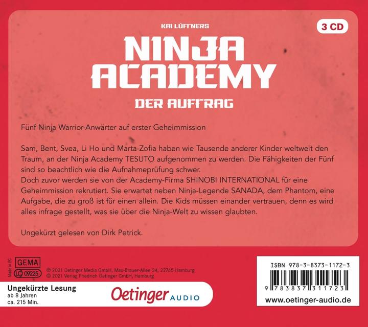 Actual product image Ninja Academy 1. the order (Kai Lüftner, Sabine Stiepani, Dirk Petrick, matzilla.com, Jan Ullmann, German)