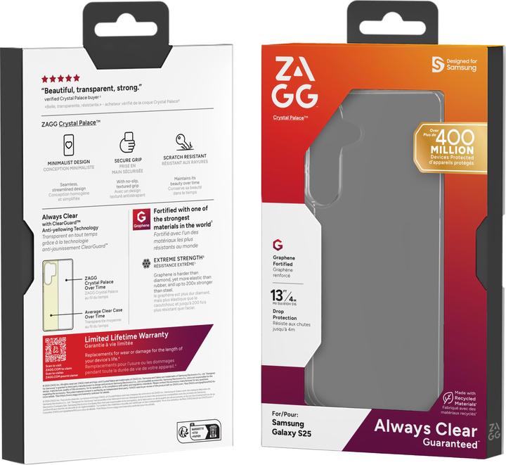 Immagine prodotto Zagg Crystal Palace Graphen Back Cover Durchsichtig Samsung Galaxy S25 (Samsung Galaxy S25)