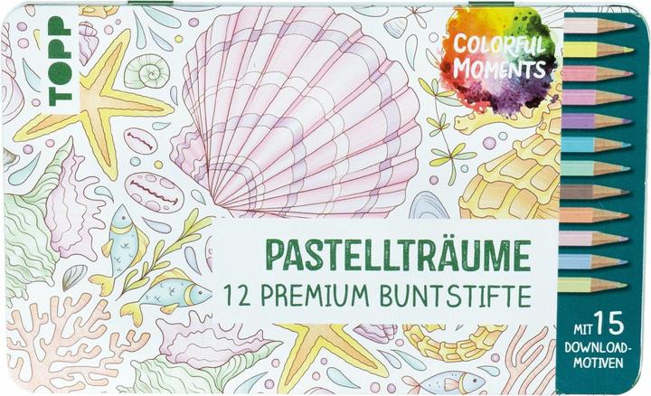 Produktbild Topp Colorful Moments Designdose mit Buntstiften - Pastellträume (Multi, 12 x)