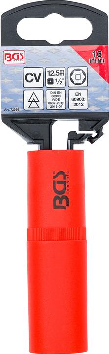 Produktbild BGS VDE-Steckschlüssel-Einsatz Sechskant Antrieb Innenvierkant 12,5 mm (1/2") SW 16 mm (16 mm)
