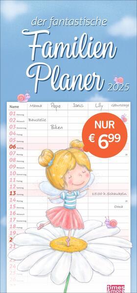 Actual product image times&more Magic creatures family planner 2025 (21 x 45 cm, Hardcover, German)