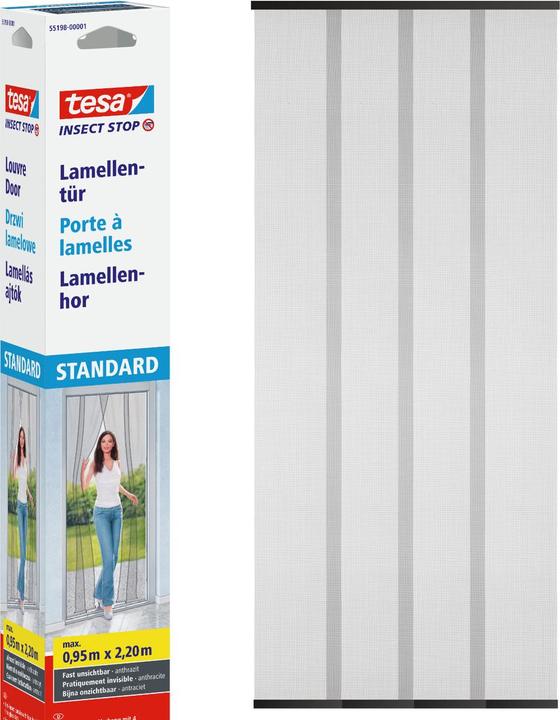 Immagine prodotto tesa Zanzariera STANDARD a doghe, tenda con chiusura a velcro, senza forare (95 x 220 cm)