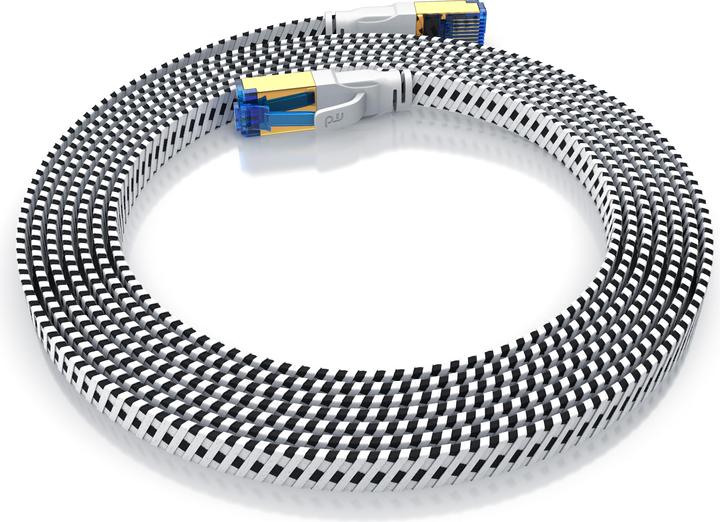 Produktbild Primewire CAT 8 Netzwerkkabel Flach Baumwollmantel - LAN Patchkabel Datenkabel - Flachbandkabel - Verlegekabel (U/FTP, CAT8.1, 5 m)