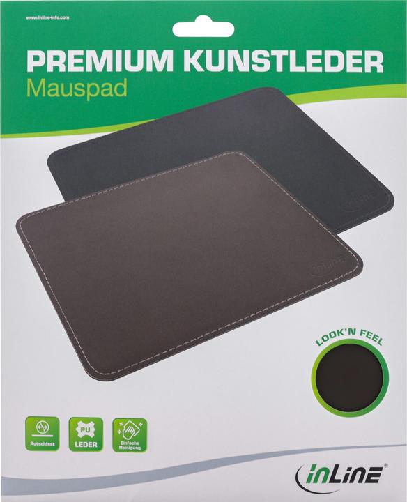 Image du produit InLine Tapis de souris Premium en similicuir marron, 255x220x3mm