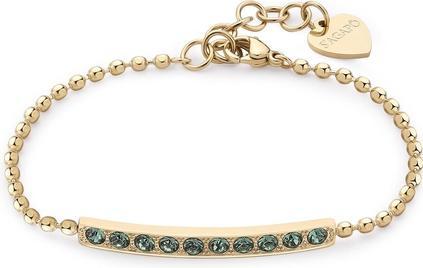 Image du produit Sagapo S'AgapÃµ - Elégant bracelet en or plaqué avec cristaux Dazzly verts SDZ19 (18.50 cm, Acier inoxydable)