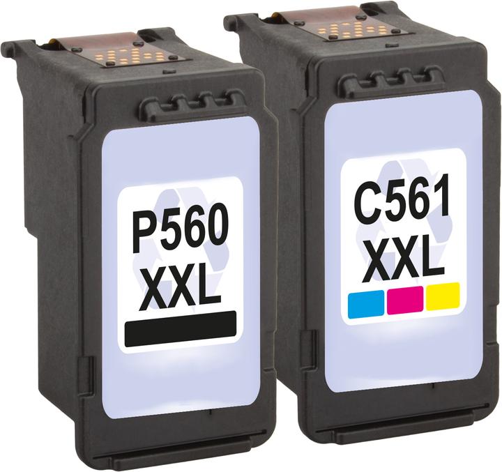 Image du produit Plutoos Cartouches Canon PG-560 & CL-561 XL XXL compatibles, jeu de 2 BK+CL (CF, Color)