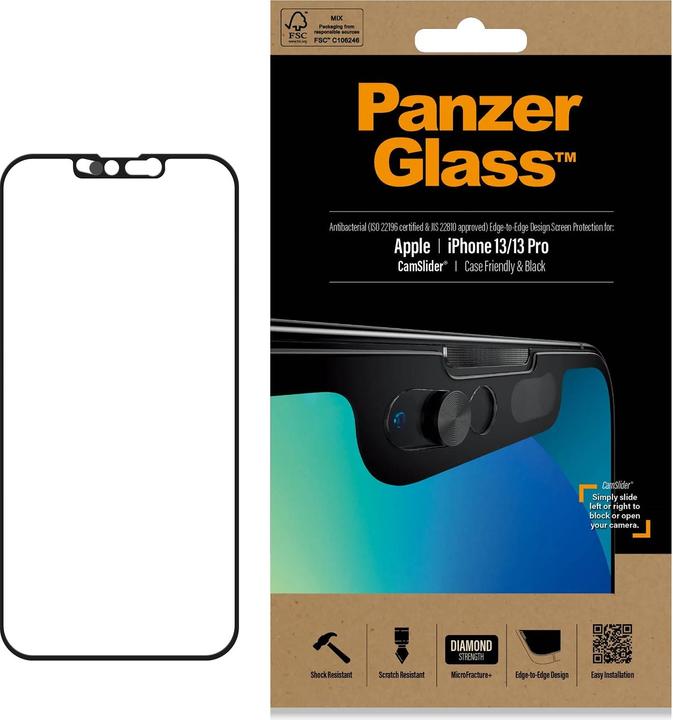 Produktbild PanzerGlass Displayschutz CF Cam Slider AB (1 Stück, Apple iPhone 13 Pro, Apple iPhone 13)