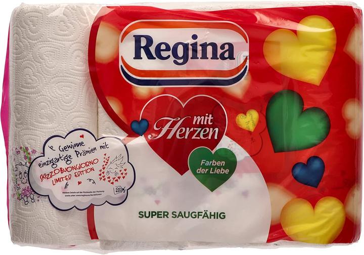 Image du produit Regina Essuie-tout avec coeurs 3 plis, 4 rouleaux (4 x)