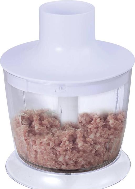 Actual product image Bergner Hand blender 800W with measuring jug, with chopper attachment White, wood