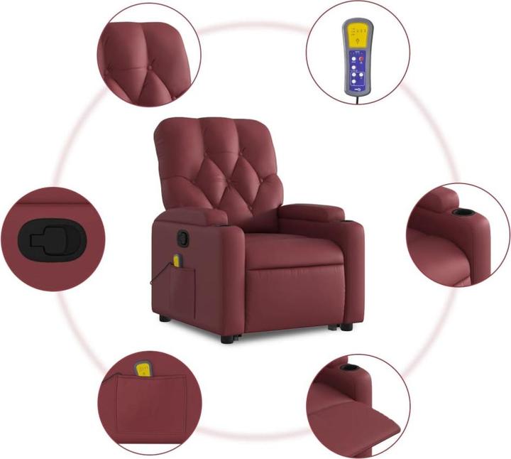 Actual product image VidaXL Massage chair with stand-up aid imitation leather