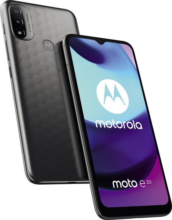 Productafbeelding Motorola Moto e20 (32 GB, Grafietgrijs, 6.50", Hybride dubbele SIM, 13 Mpx, 4G)