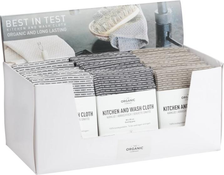 Produktbild The Organic Company Display Spültuch classic assortiert 20x20cm Biobaumwolle (30 x 35 cm)