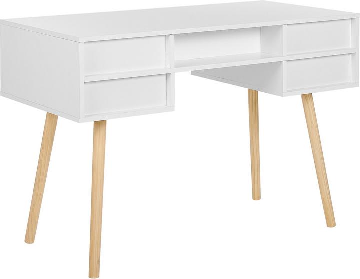 Beliani Schreibtisch weiss 110 x 55 cm 4 Schubladen LEVIN (110 x 55 x 78 cm)