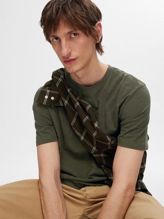 Actual product image Selected Homme Flame yarn cotton T-shirt (XL)