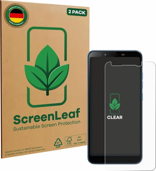 Productafbeelding ScreenLeaf Schutzfolie nachhaltiger Displayschutz Display Schutz Folie Klar Transparent (2 Stuk, Emporia Smart 2)