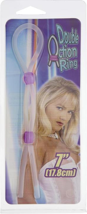 Actual product image NMC Silicone Cock Ring With 2 Beads Lavender (9 cm)