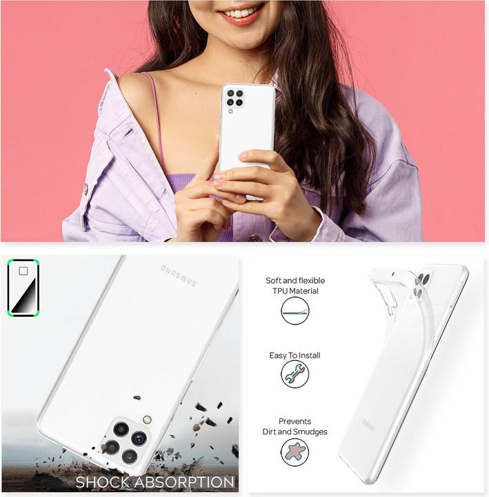 Immagine prodotto Nalia Custodia per cellulare in silicone trasparente (Samsung Galaxy A22)