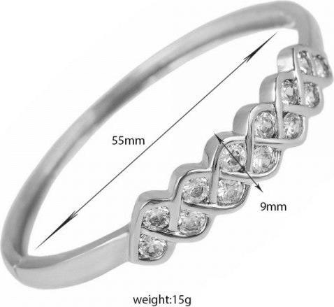 Produktbild Hermex LUXUS mit Platin veredelt Armreifen Armband Charms Zirkonia - Platin (Kupfer-Nickellegierung)
