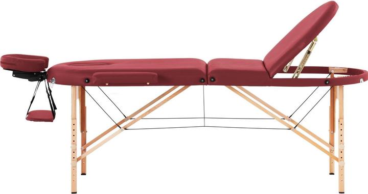 Produktbild Physa Massageliege klappbar Massagebank Massagetisch Holzrahmen 227 kg rot
