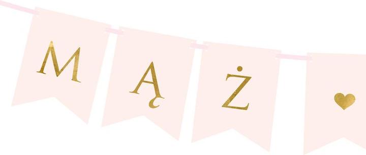 Produktbild Partydeco Banner Mąż Żona, light pink, 15 x 110 cm (1 pkt / 1 pc.)