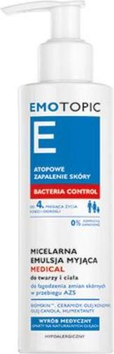 Actual product image Pharmaceris Emotopic bacteria control micellar wash emulsion for face and body, 190 ml (Wash cream, 190 ml)
